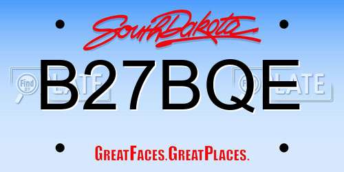 B27BQE South Dakota License Plate