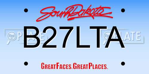 B27LTA South Dakota License Plate