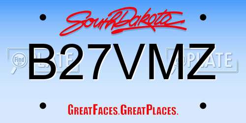 B27VMZ South Dakota License Plate