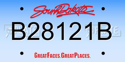 B28121B South Dakota License Plate
