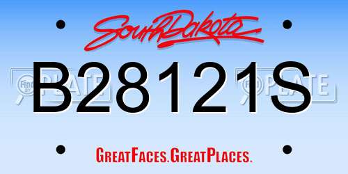 B28121S South Dakota License Plate