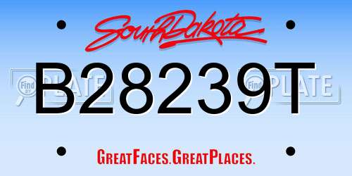 B28239T South Dakota License Plate