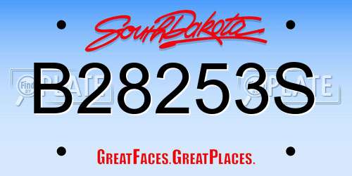B28253S South Dakota License Plate