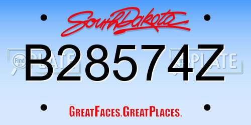 B28574Z South Dakota License Plate