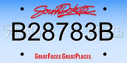 B28783B South Dakota License Plate
