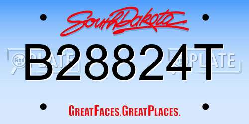 B28824T South Dakota License Plate