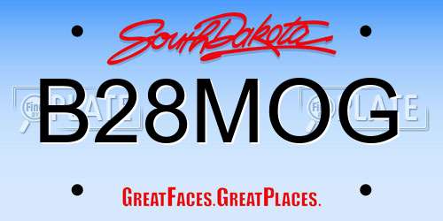 B28MOG South Dakota License Plate