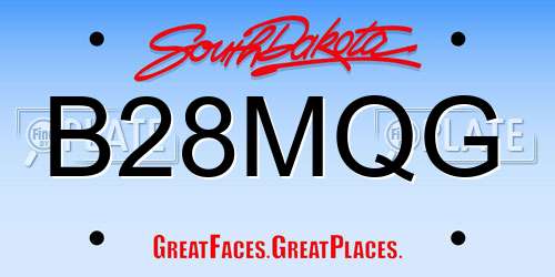 B28MQG South Dakota License Plate