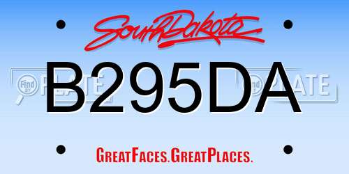 B295DA South Dakota License Plate