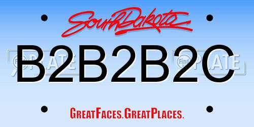 B2B2B2C South Dakota License Plate