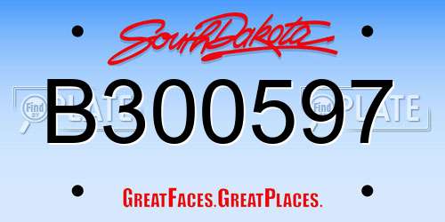 B300597 South Dakota License Plate