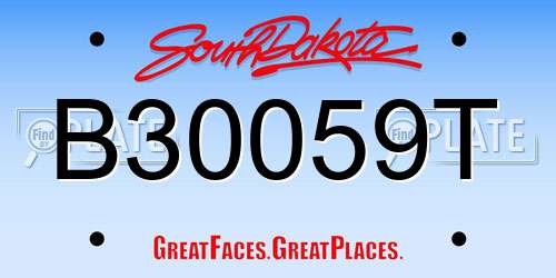 B30059T South Dakota License Plate