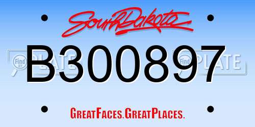 B300897 South Dakota License Plate