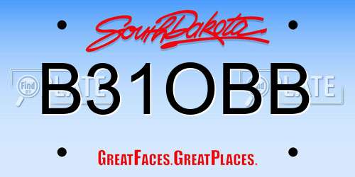 B31OBB South Dakota License Plate