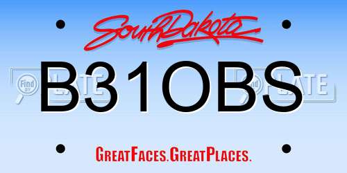 B31OBS South Dakota License Plate