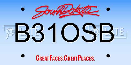 B31OSB South Dakota License Plate