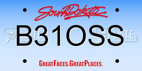 B31OSS South Dakota License Plate