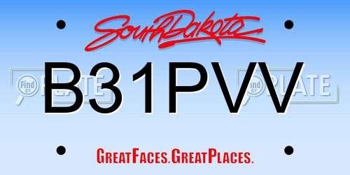 B31PVV South Dakota License Plate