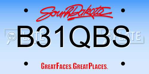 B31QBS South Dakota License Plate