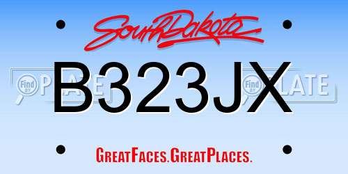 B323JX South Dakota License Plate