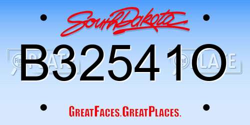 B32541O South Dakota License Plate