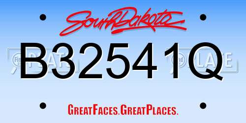 B32541Q South Dakota License Plate