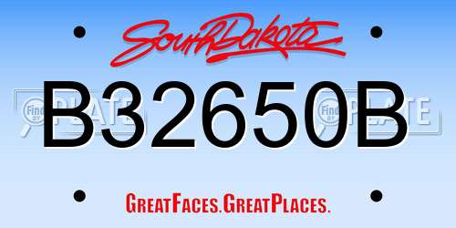 B32650B South Dakota License Plate