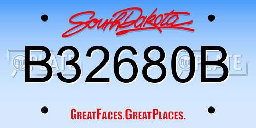 B32680B South Dakota License Plate