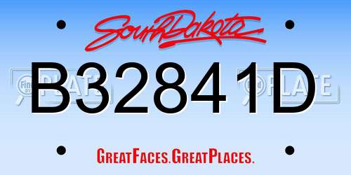 B32841D South Dakota License Plate