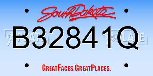 B32841Q South Dakota License Plate