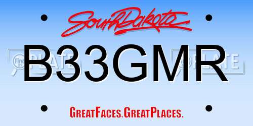 B33GMR South Dakota License Plate