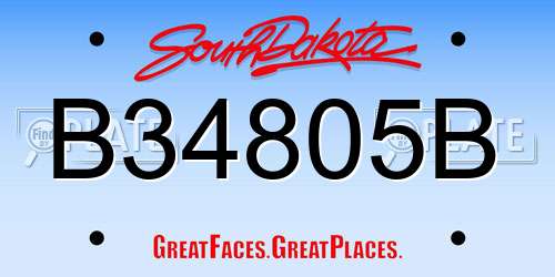 B34805B South Dakota License Plate