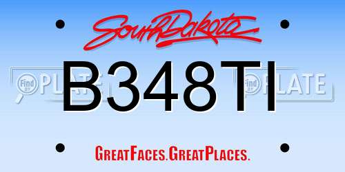 B348TI South Dakota License Plate