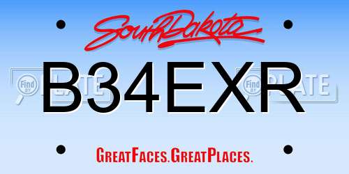B34EXR South Dakota License Plate