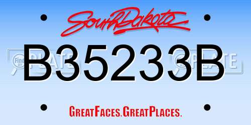 B35233B South Dakota License Plate