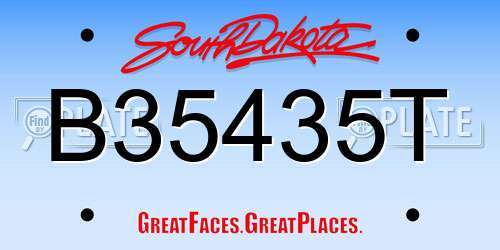 B35435T South Dakota License Plate