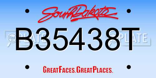 B35438T South Dakota License Plate