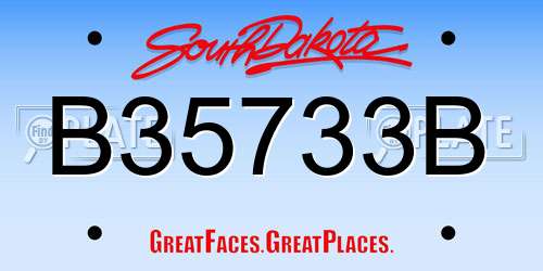 B35733B South Dakota License Plate