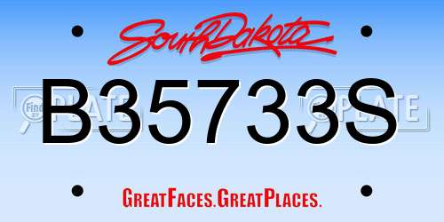 B35733S South Dakota License Plate