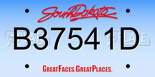 B37541D South Dakota License Plate