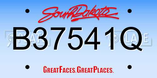B37541Q South Dakota License Plate