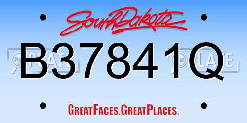 B37841Q South Dakota License Plate
