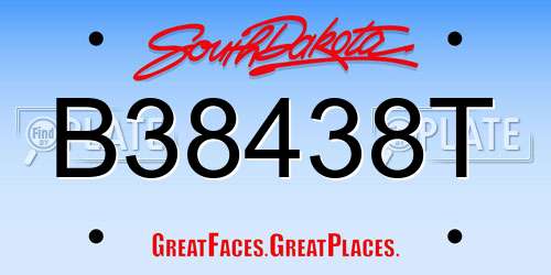 B38438T South Dakota License Plate