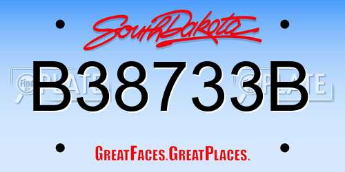 B38733B South Dakota License Plate