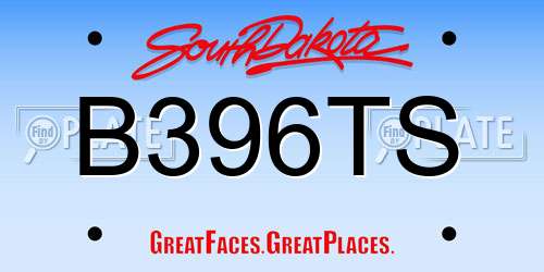 B396TS South Dakota License Plate
