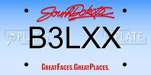 B3LXX South Dakota License Plate