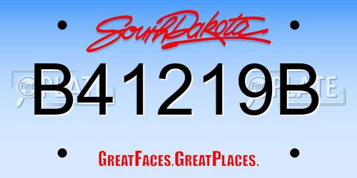B41219B South Dakota License Plate