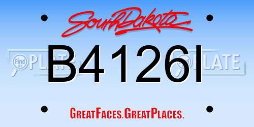 B4126I South Dakota License Plate