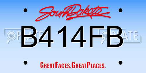 B414FB South Dakota License Plate