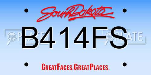 B414FS South Dakota License Plate